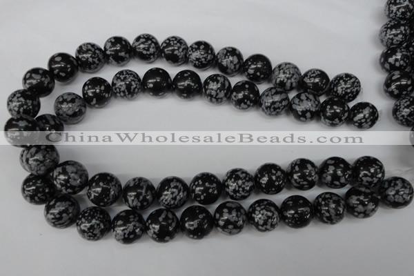 CRO426 15.5 inches 16mm round snowflake obsidian beads wholesale