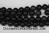 CRO43 15.5 inches 6mm round black stone beads wholesale