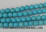 CRO47 15.5 inches 6mm round synthetic turquoise beads wholesale