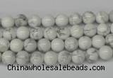 CRO55 15.5 inches 6mm round white howlite turquoise beads wholesale