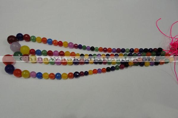 CRO713 15.5 inches 6mm – 14mm faceted round mixed candy jade beads
