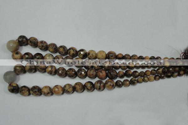 CRO725 15.5 inches 6mm – 14mm faceted round snake dragon jade beads