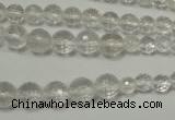 CRO741 15.5 inches 6mm – 14mm faceted round white crystal beads