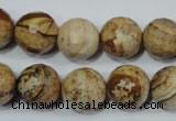CRO765 15.5 inches 14mm faceted round picture jasper beads wholesale