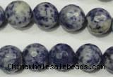 CRO776 15.5 inches 16mm faceted round blue spot stone beads wholesale