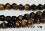 CRO782 15.5 inches 8mm faceted round yellow tiger eye beads wholesale