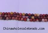 CRO820 15.5 inches 4mm round matte mookaite beads