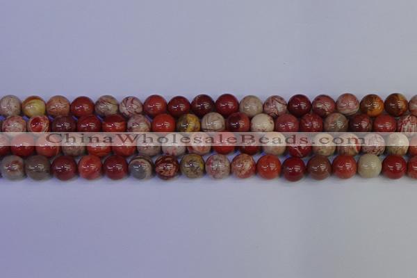 CRO873 15.5 inches 10mm round red porcelain beads wholesale