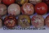 CRO875 15.5 inches 14mm round red porcelain beads wholesale