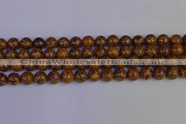 CRO884 15.5 inches 12mm round elephant blood stone beads