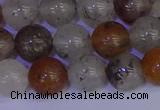 CRO894 15.5 inches 12mm round mixed lodalite quartz beads wholesale