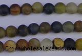 CRO910 15.5 inches 4mm round matte golden pietersite beads