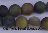 CRO915 15.5 inches 14mm round matte golden pietersite beads