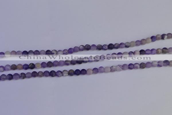 CRO920 15.5 inches 4mm round matte dogtooth amethyst beads