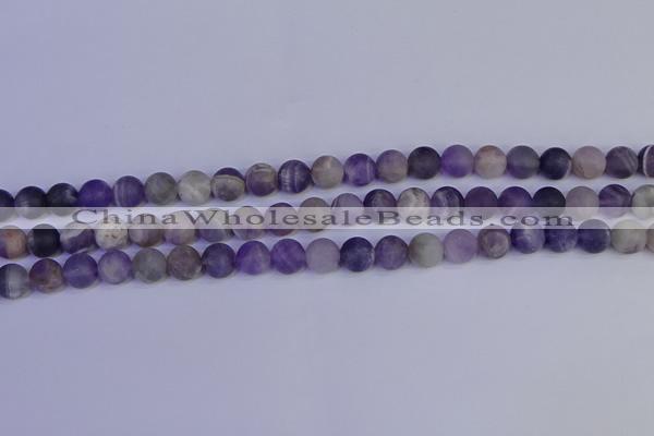 CRO922 15.5 inches 8mm round matte dogtooth amethyst beads