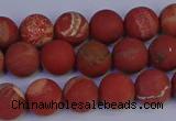 CRO932 15.5 inches 8mm round matte red jasper beads wholesale