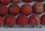 CRO934 15.5 inches 12mm round matte red jasper beads wholesale