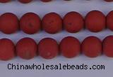 CRO942 15.5 inches 8mm round matte red jasper beads wholesale