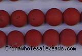 CRO943 15.5 inches 10mm round matte red jasper beads wholesale