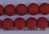 CRO944 15.5 inches 12mm round matte red jasper beads wholesale