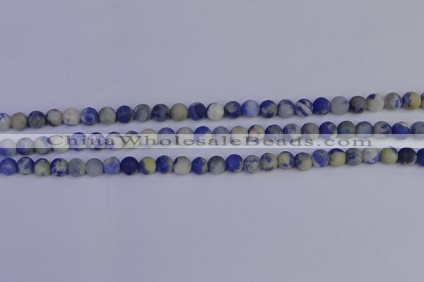 CRO951 15.5 inches 6mm round matte sodalite beads wholesale