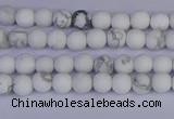 CRO980 15.5 inches 4mm round matte white howlite beads wholesale