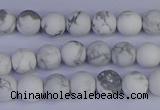 CRO981 15.5 inches 6mm round matte white howlite beads wholesale