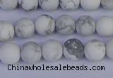 CRO982 15.5 inches 8mm round matte white howlite beads wholesale