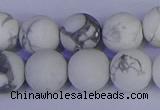 CRO985 15.5 inches 14mm round matte white howlite beads wholesale