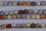 CRO990 15.5 inches 4mm round matte sky eye stone beads wholesale