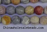 CRO992 15.5 inches 8mm round matte sky eye stone beads wholesale