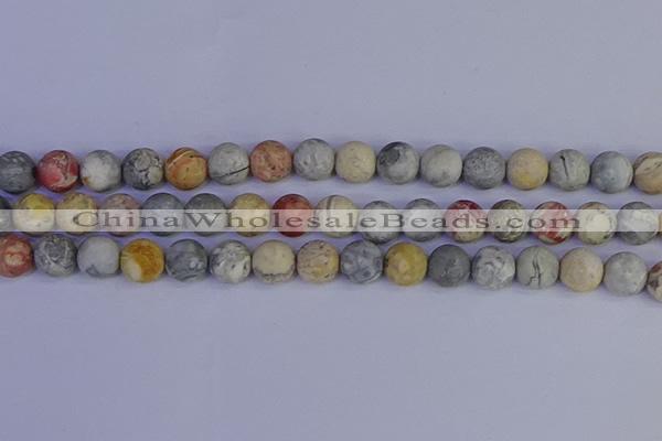 CRO994 15.5 inches 12mm round matte sky eye stone beads wholesale