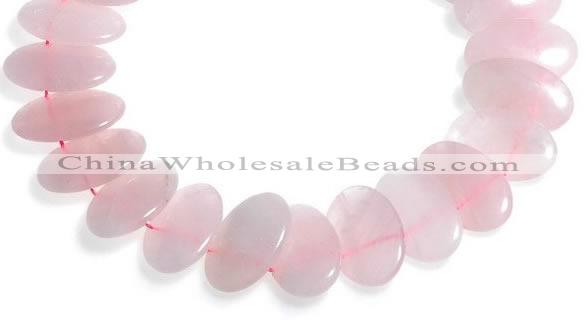 CRQ03 16 inches 20*38mm oval rose quartz beads Wholesale