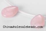 CRQ04 18*25mm flat teardrop A grade natural rose quartz beads