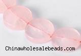 CRQ10 16mm coin A grade natural rose quartz beads Wholesale