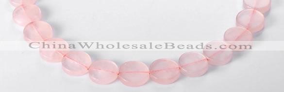 CRQ10 16mm coin A grade natural rose quartz beads Wholesale