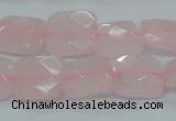 CRQ101 15.5 inches 14*14mm faceted square natural rose quartz beads