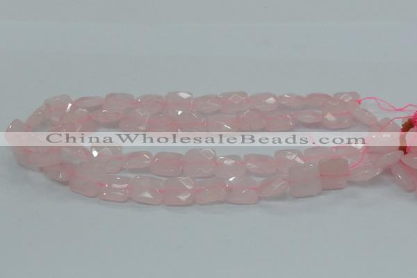 CRQ101 15.5 inches 14*14mm faceted square natural rose quartz beads