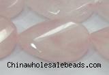 CRQ103 15.5 inches 30*40mm twisted teardrop natural rose quartz beads