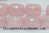 CRQ109 15.5 inches 20*20mm faceted square natural rose quartz beads