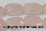 CRQ113 15.5 inches 18*25mm faceted freeform natural rose quartz beads