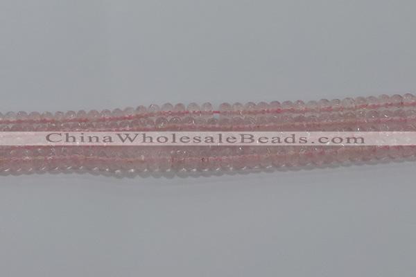 CRQ115 15.5 inches 4*6mm faceted rondelle rose quartz beads