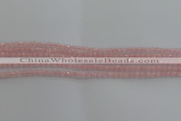 CRQ128 15.5 inches 4mm faceted round natural rose quartz beads