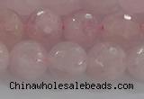 CRQ131 15.5 inches 10mm faceted round natural rose quartz beads