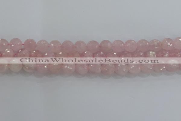 CRQ131 15.5 inches 10mm faceted round natural rose quartz beads