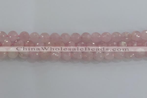 CRQ131 15.5 inches 10mm faceted round natural rose quartz beads