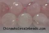 CRQ132 15.5 inches 12mm faceted round natural rose quartz beads