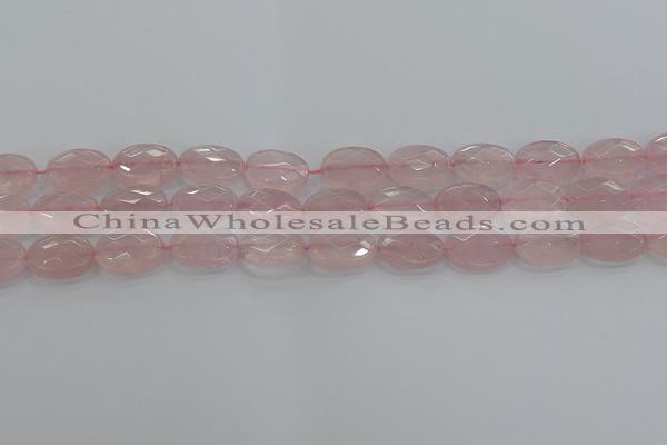 CRQ146 15.5 inches 10*14mm faceted oval natural rose quartz beads