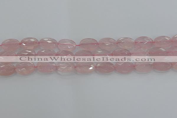 CRQ147 15.5 inches 12*16mm faceted oval natural rose quartz beads