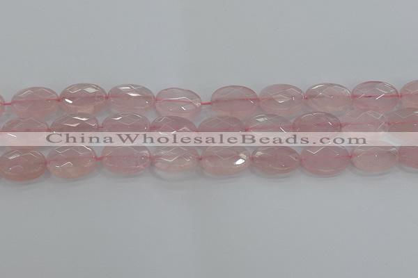 CRQ148 15.5 inches 13*18mm faceted oval natural rose quartz beads